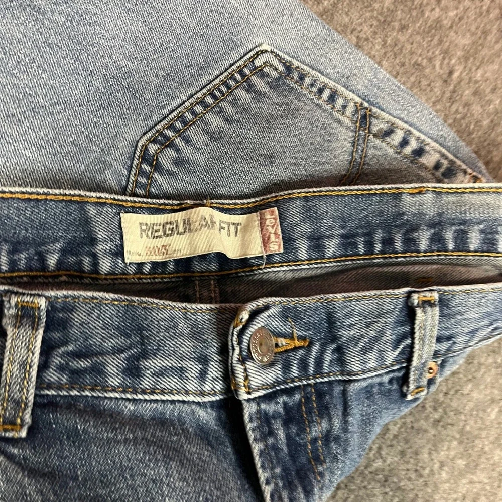 Levi's 505 Regular Fit Straight Leg Jeans Light Wash Blue Denim 40x34 Mens